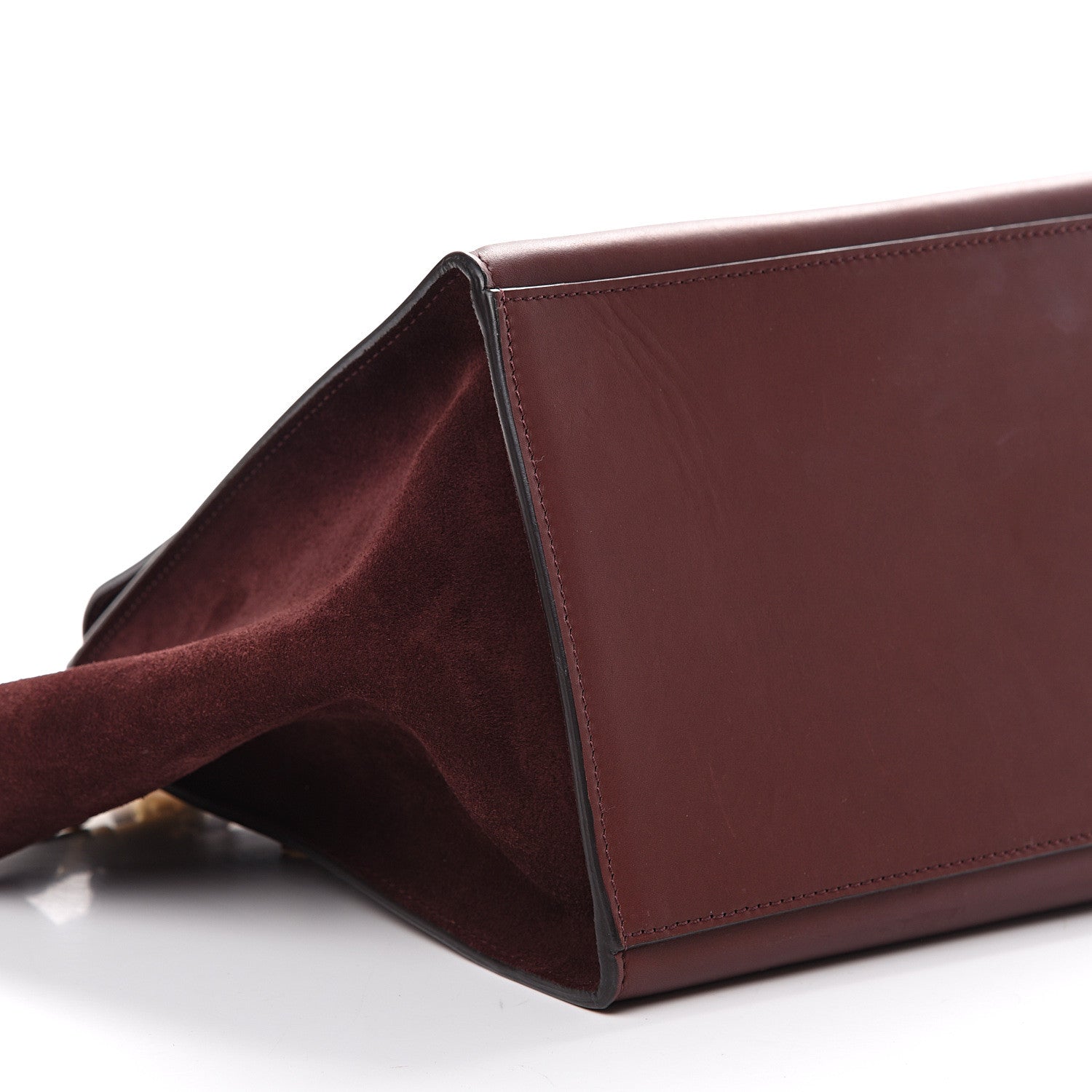 Celine Smooth Calfskin Suede Medium Trapeze Burgundy 6 of 15