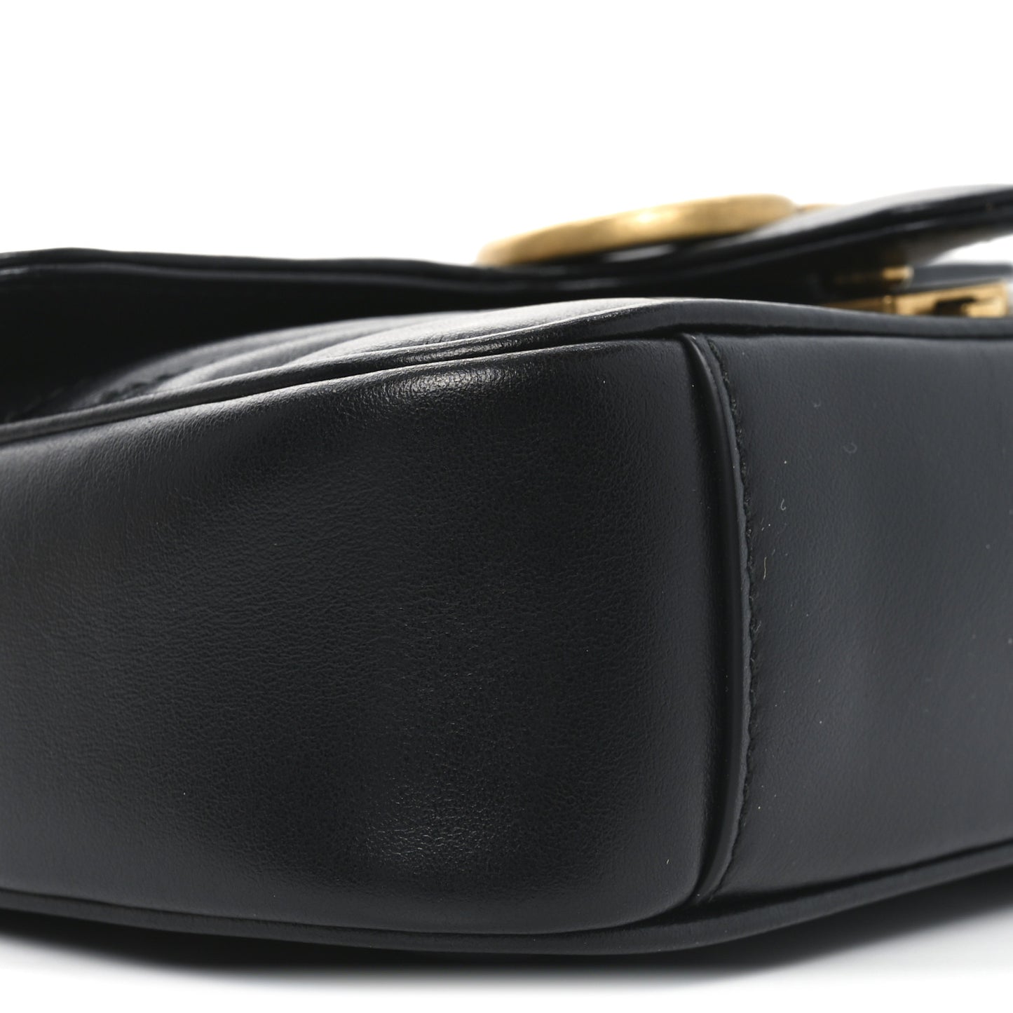 Calfskin Matelasse Mini GG Marmont Shoulder Bag Black