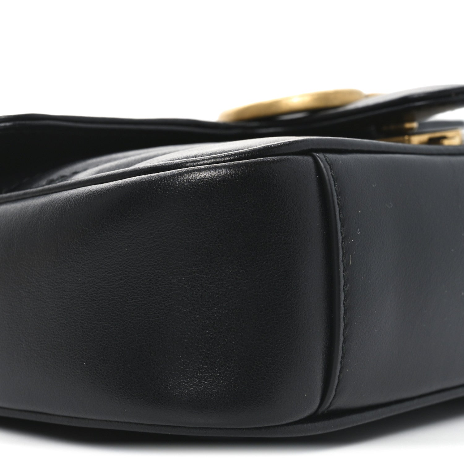 Gucci Calfskin Matelasse Mini GG Marmont Shoulder Bag Black 9 of 11