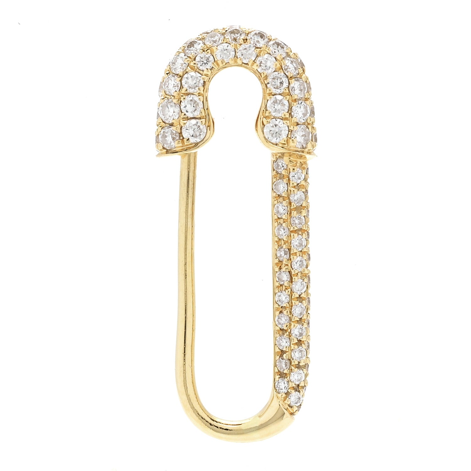 Anita Ko 18K Yellow Gold Diamond Mini Safety Pin Earring 1 of 5
