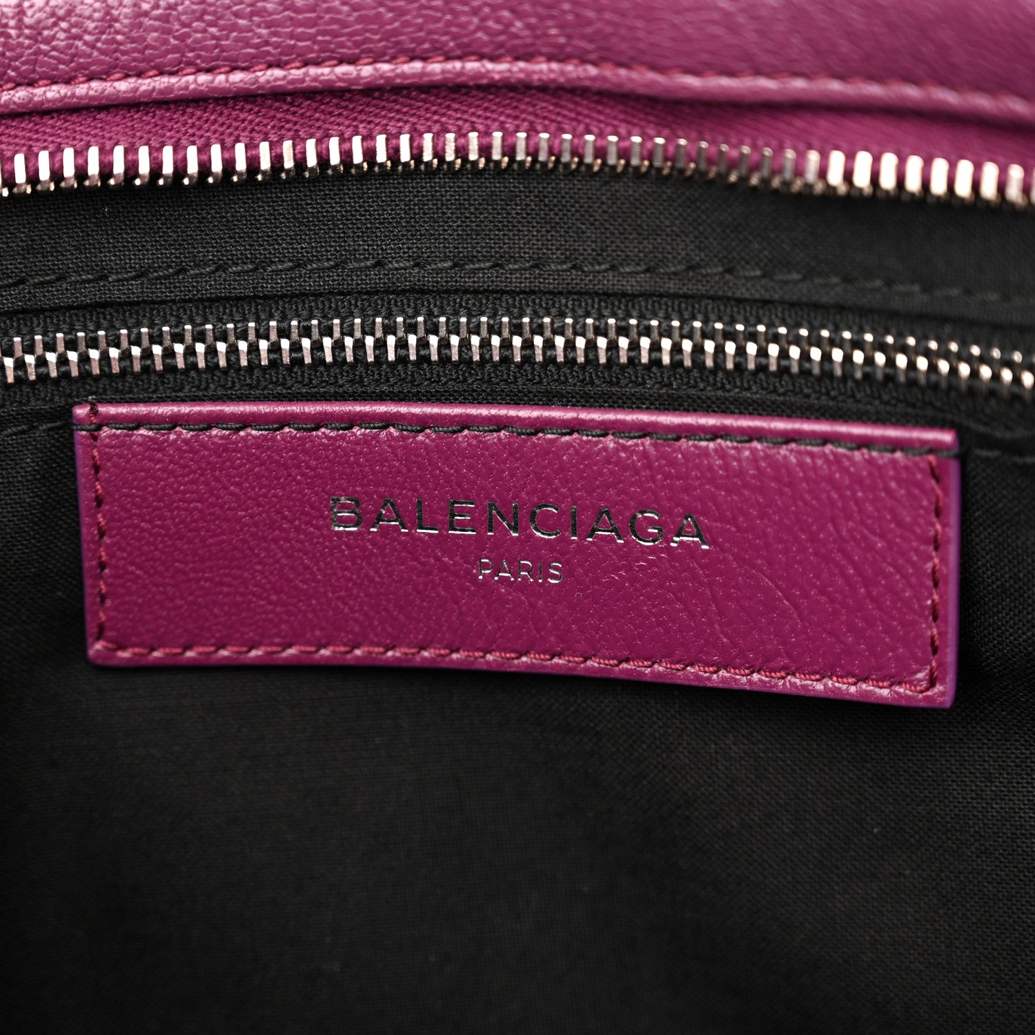 Balenciaga Chevre Silver Metallic Edge Hardware City Violet Prune 7 of 12