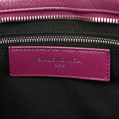Balenciaga Chevre Silver Metallic Edge Hardware City Violet Prune 7 of 12