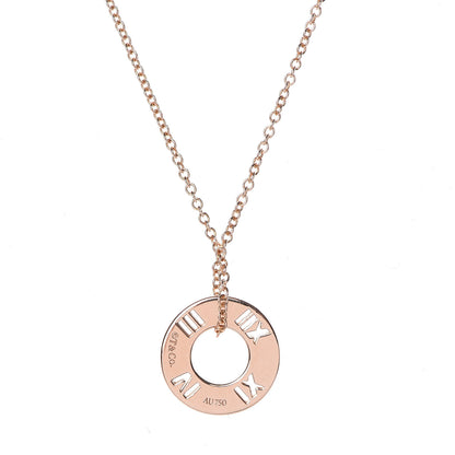 Tiffany 18K Rose Gold Diamond Atlas Pierced Pendant Necklace 5 of 7