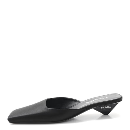 Prada Satin Modellerie Mules 37 Black 1 of 8