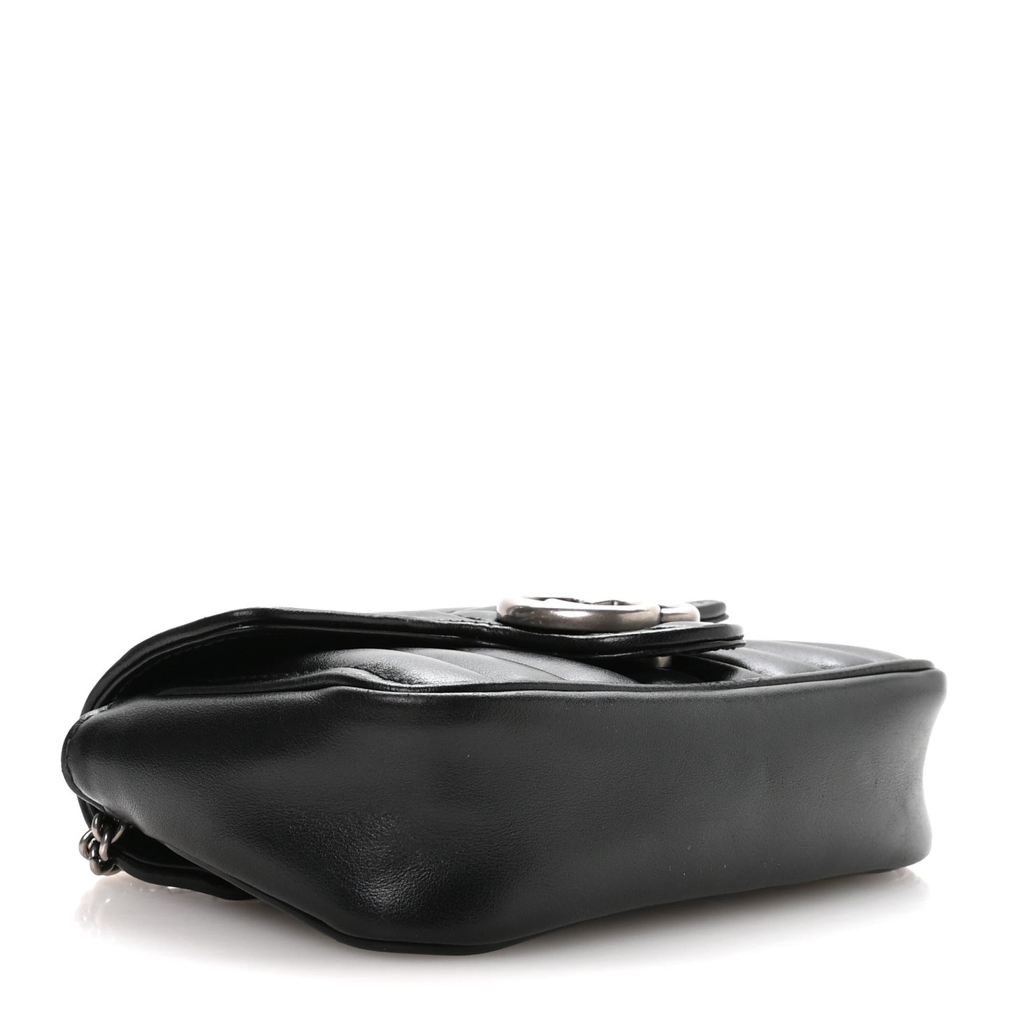 Calfskin Matelasse Aria Super Mini GG Marmont Shoulder Bag Black