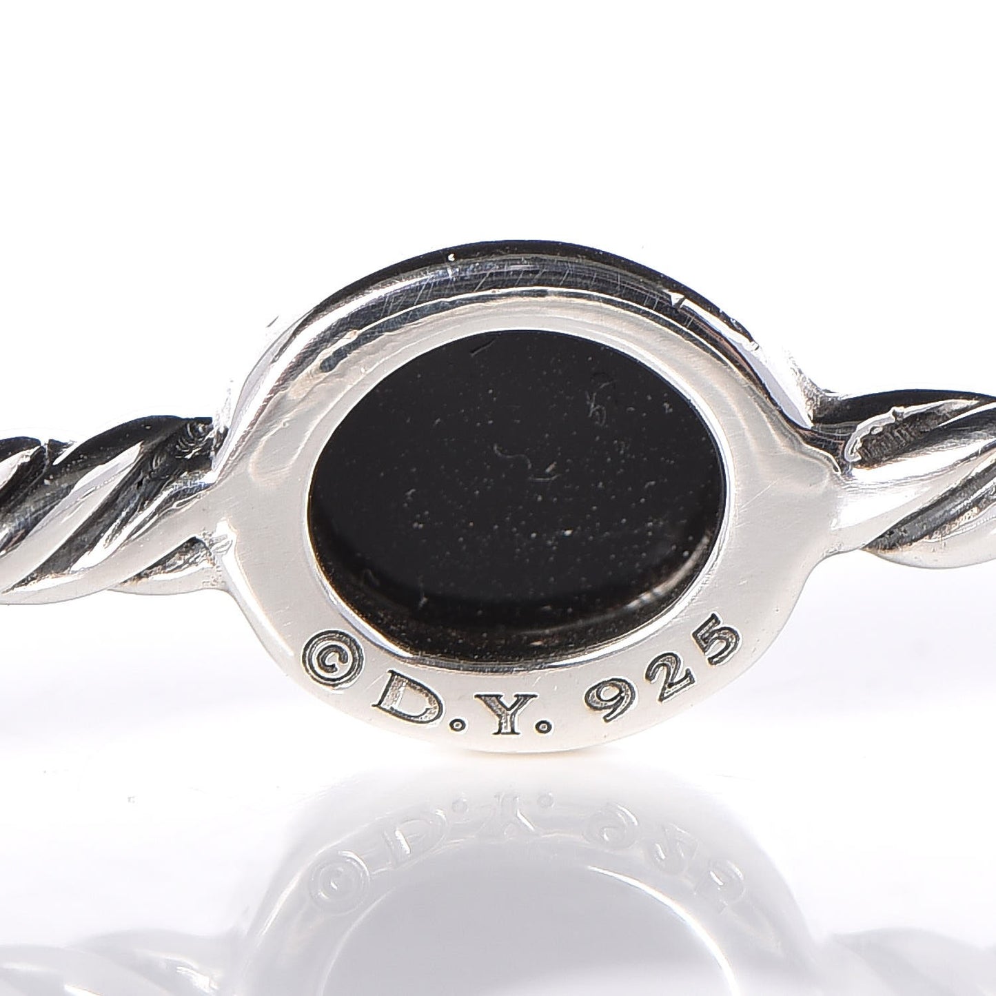 Sterling Silver Black Onyx 3mm Color Classics Four Station Bangle Bracelet