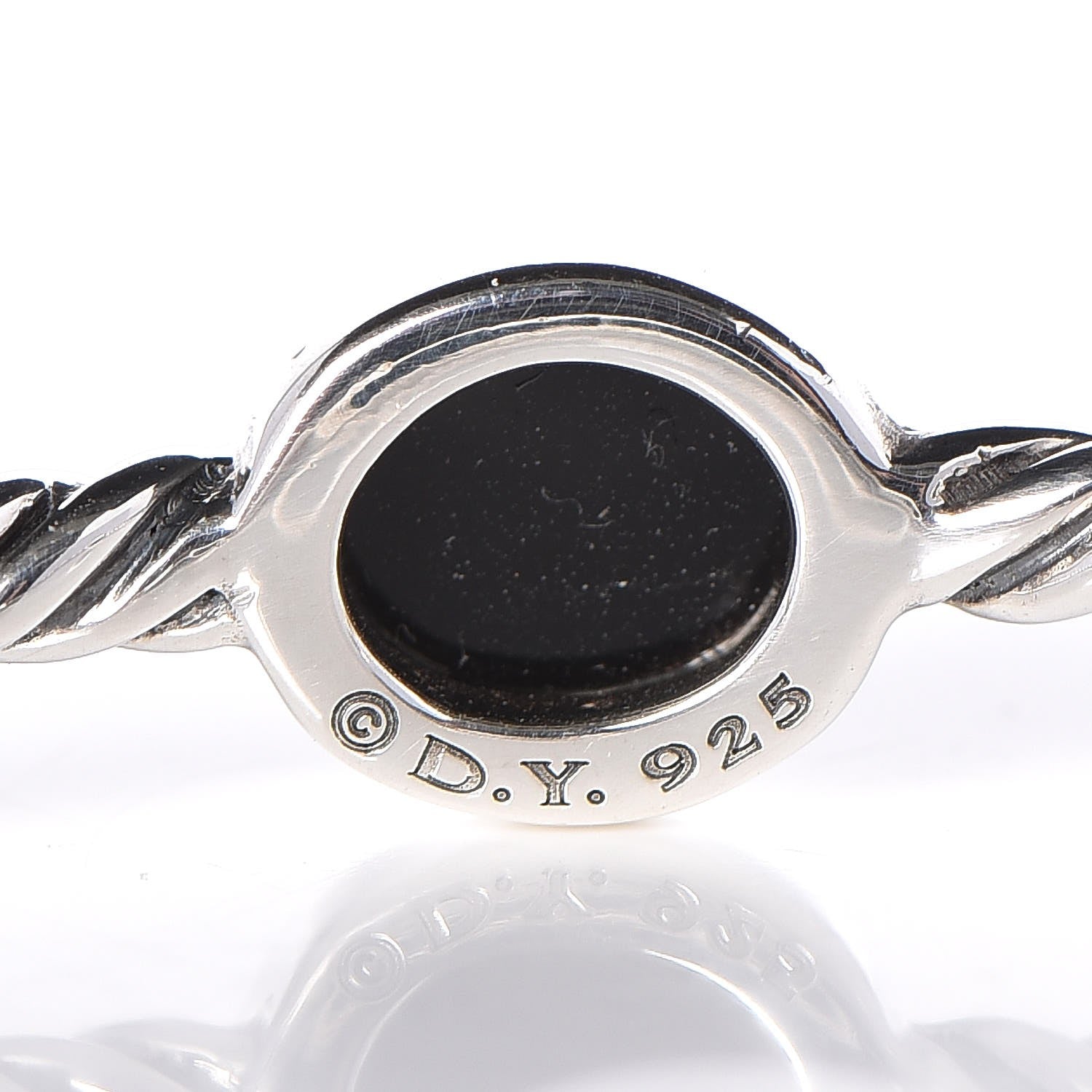 David Yurman Sterling Silver Black Onyx 3mm Color Classics Four Station Bangle Bracelet 4 of 4
