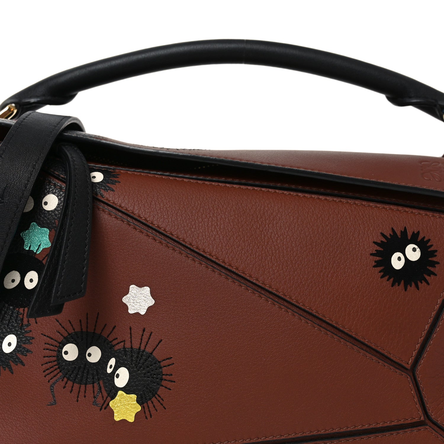 Loewe Calfskin Spirited Away Print Small Puzzle Bag Gold 7 of 9