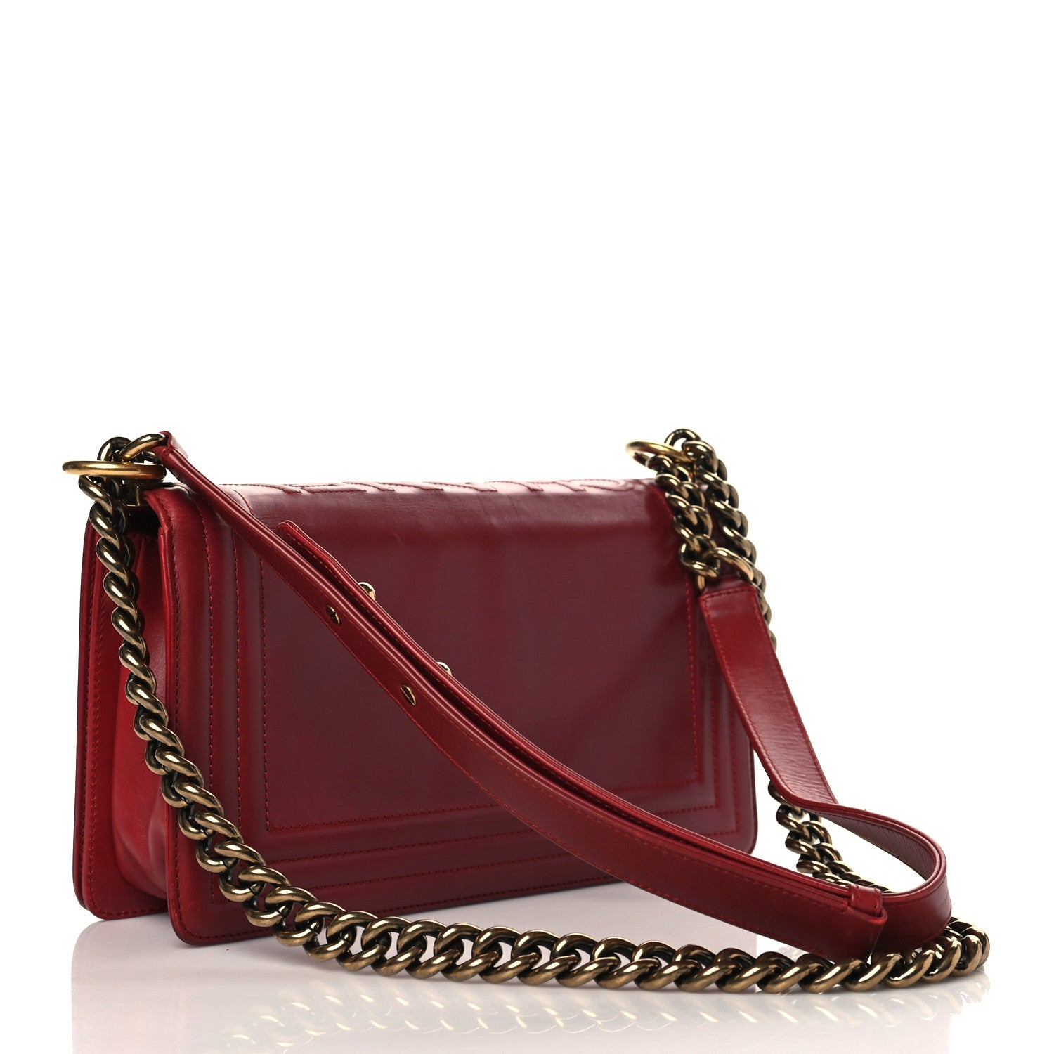 Chanel Glazed Calfskin Medium Boy Flap Red 2 of 9
