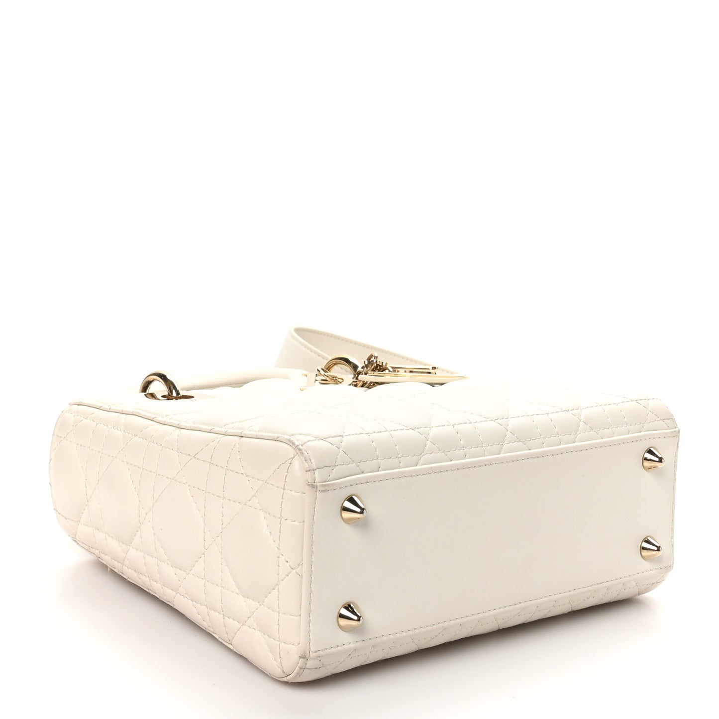 Lambskin Cannage Small Lady Dior White
