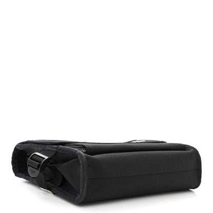 Celine Cotton Gabardine Logo Print Messenger Bag Black 4 of 10