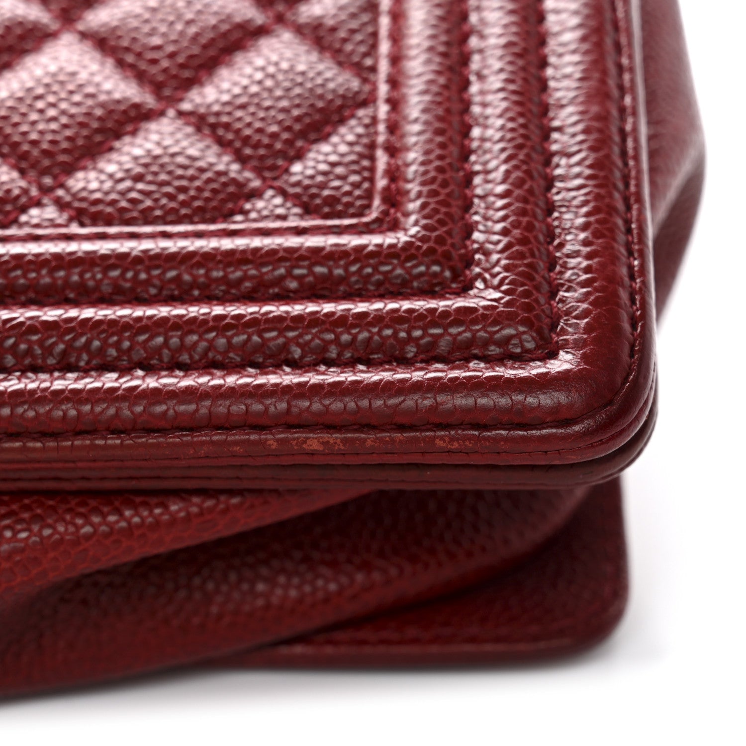 Chanel Caviar Quilted Large Boy Flap Dark Red 11 of 12