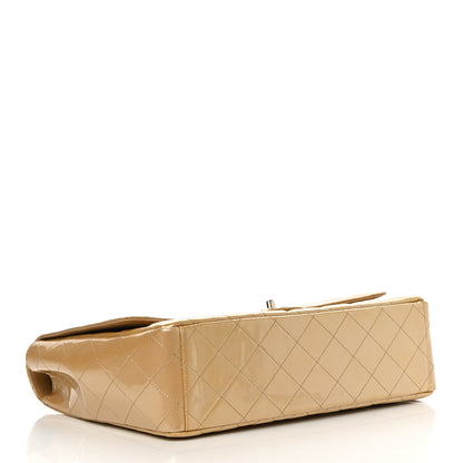 Chanel Metallic Patent Quilted Maxi Single Flap Beige 3 of 16