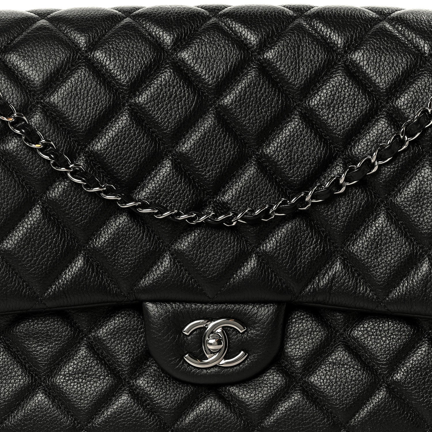 Chanel Calfskin Quilted XXL Travel Flap Bag Black 9 of 12