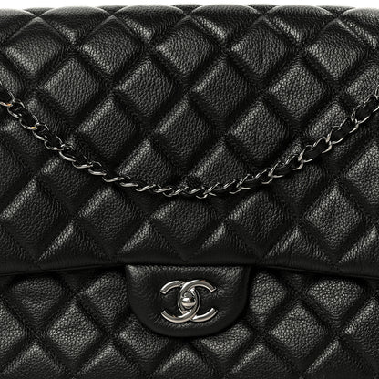 Chanel Calfskin Quilted XXL Travel Flap Bag Black 9 of 12