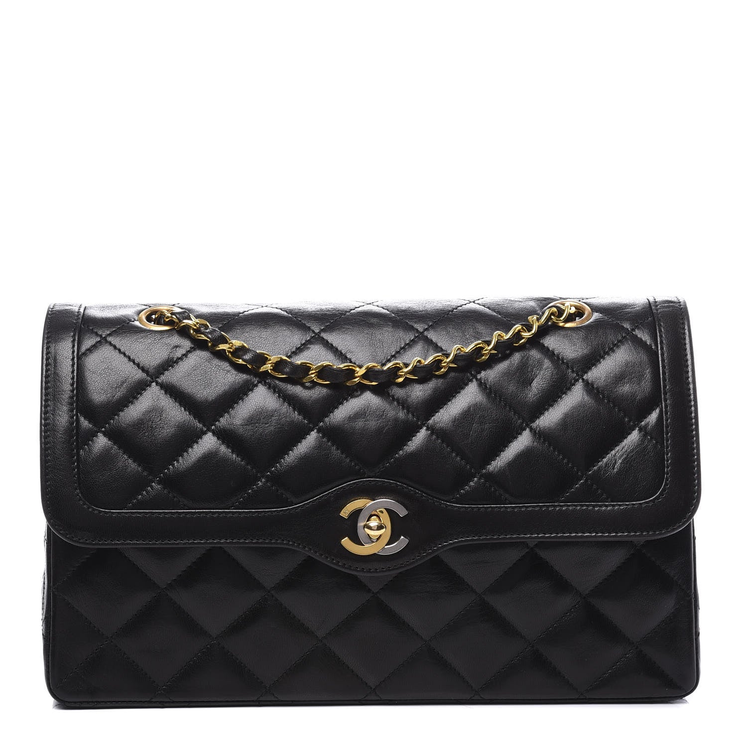 Chanel Lambskin Quilted Medium Double Flap Black 1 of 10