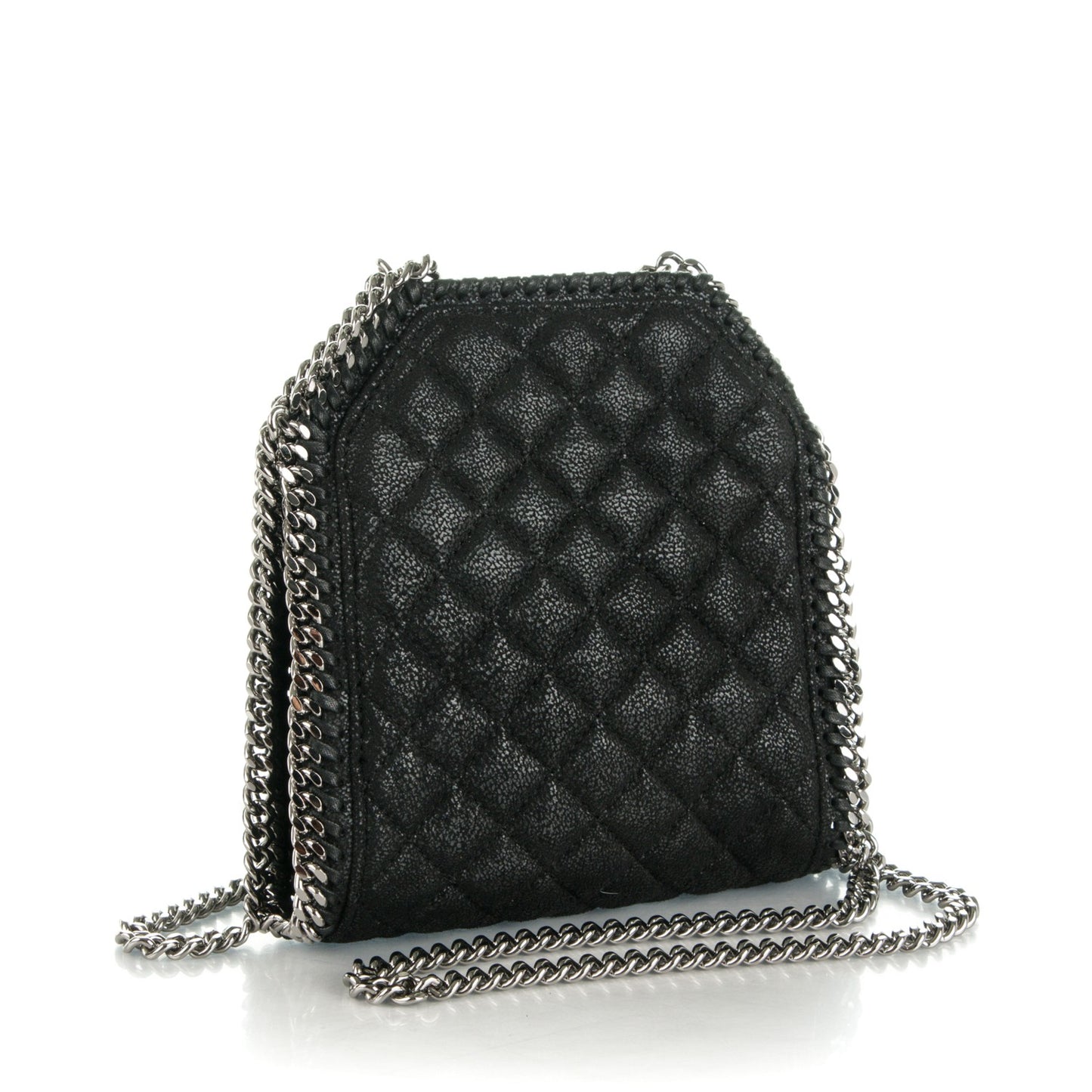 Shaggy Deer Quilted Tiny Falabella Tote Black