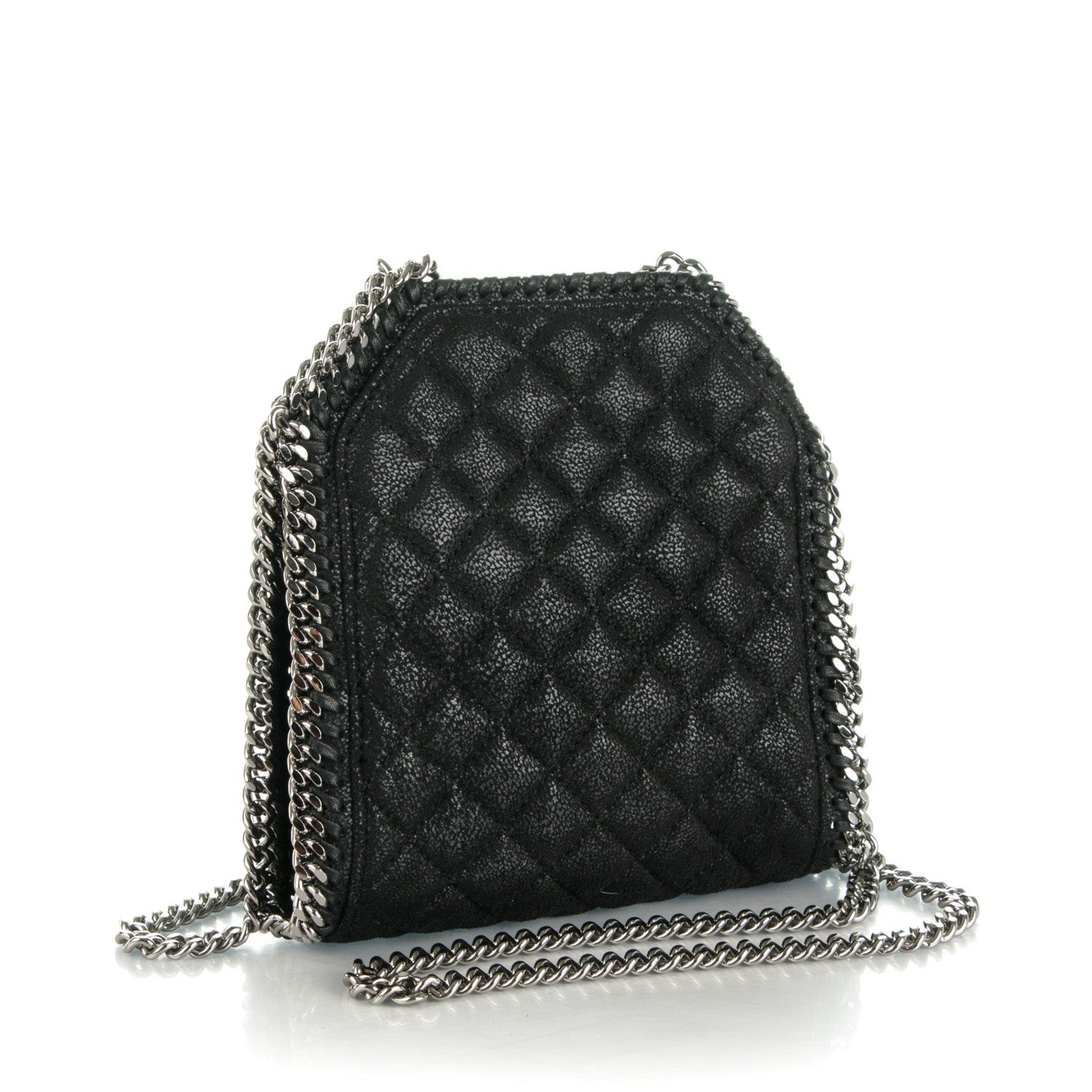 Stella McCartney Shaggy Deer Quilted Tiny Falabella Tote Black 3 of 8