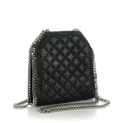 Stella McCartney Shaggy Deer Quilted Tiny Falabella Tote Black 3 of 8
