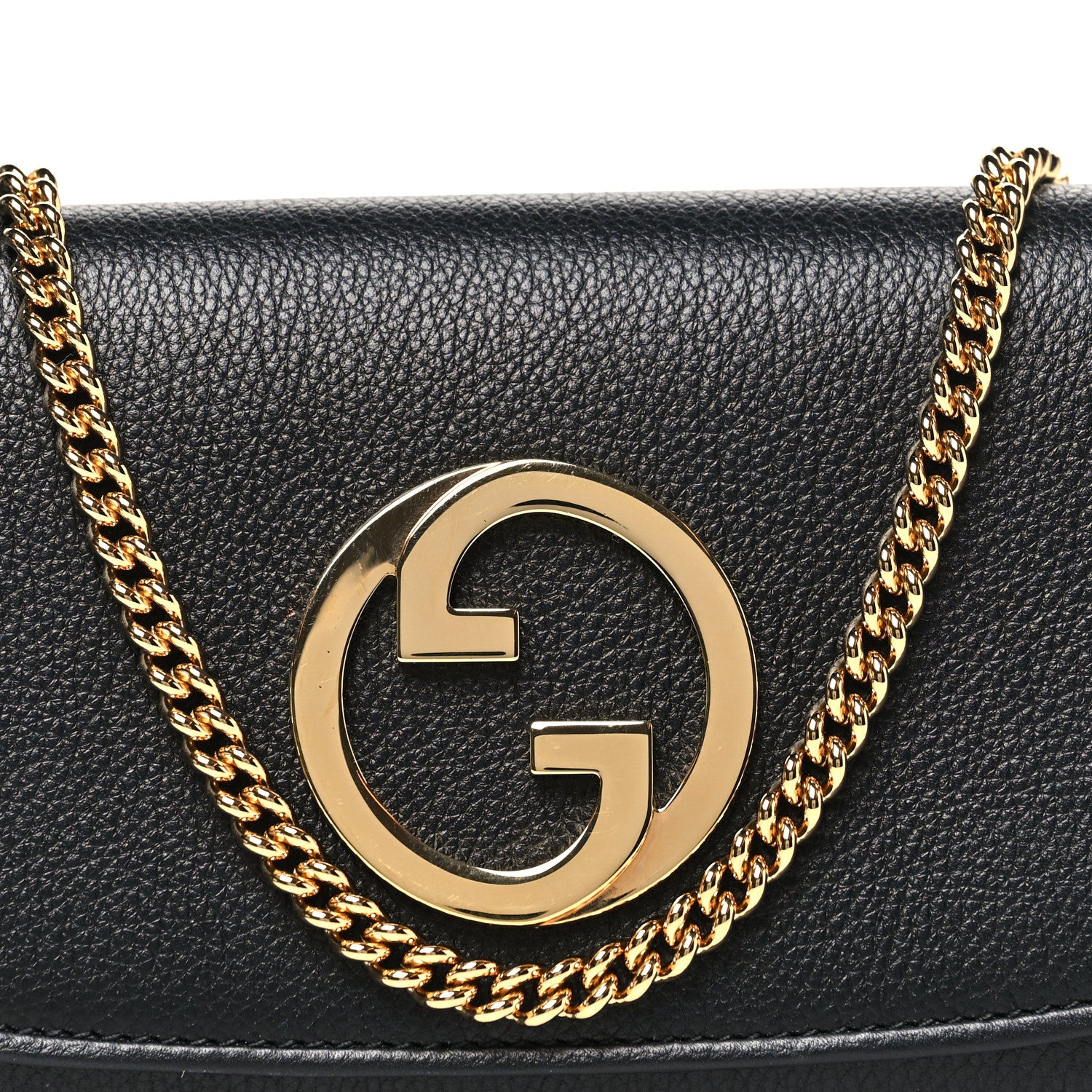 Gucci Roxy Calfskin Blondie Continental Chain Wallet Black 1845680