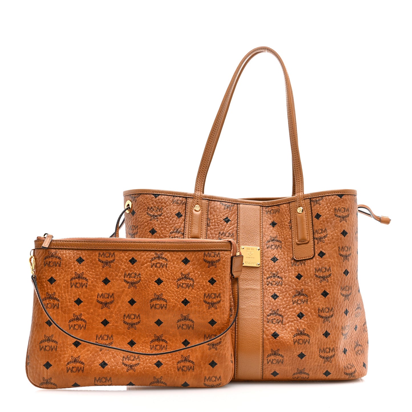 Visetos Medium Liz Reversible Shopper Tote Cognac
