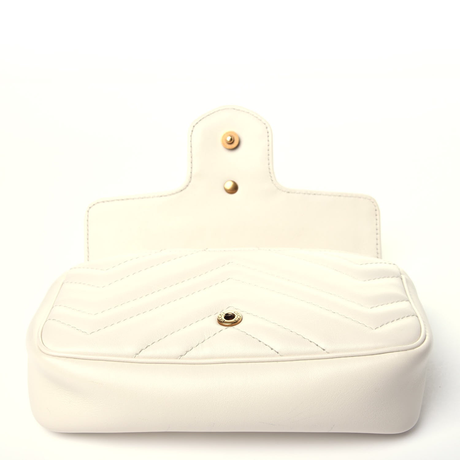 Gucci Calfskin Matelasse Super Mini GG Marmont Shoulder Bag White 11 of 13