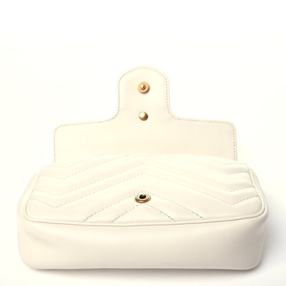 Gucci Calfskin Matelasse Super Mini GG Marmont Shoulder Bag White 11 of 13