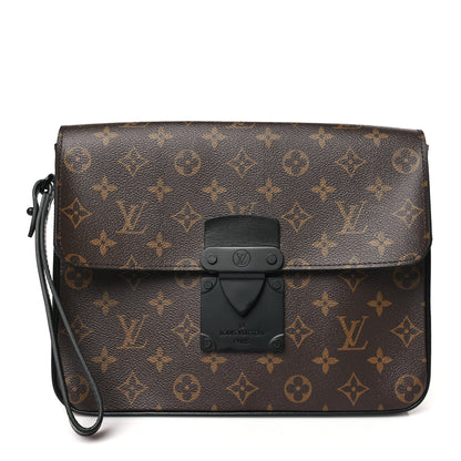 Louis Vuitton Monogram Macassar S Lock A4 Pouch 1 of 9