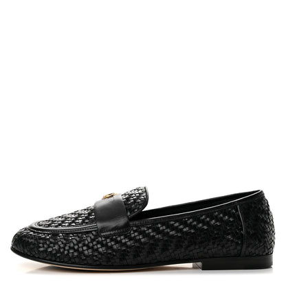 Louis Vuitton Goatskin Braided Soho Flat Loafer 41 Black 1 of 9