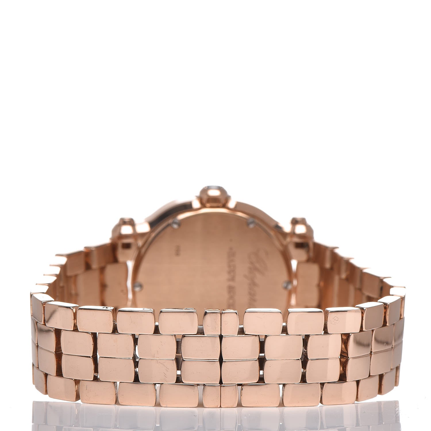 Chopard 18K Rose Gold Diamond Bezel 30mm Happy Sport Quartz Watch Brown 4 of 6