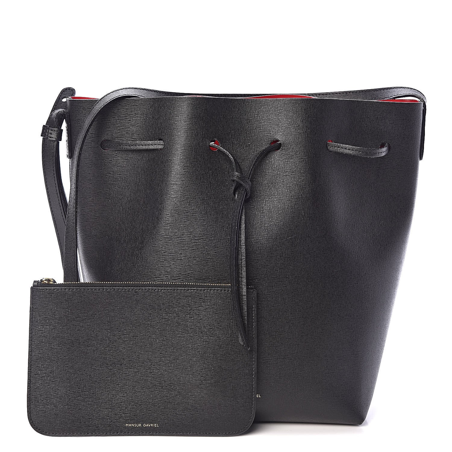 Mansur Gavriel Saffiano Bucket Bag Black Flamma 1 of 13