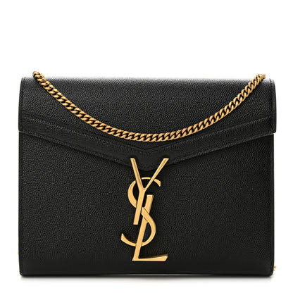 Saint Laurent Grain De Poudre Monogram Cassandra Chain Wallet Black 1 of 9