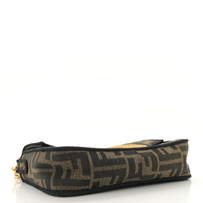 Fendi Fabric Jacquard FF 1974 Mini Baguette Tobacco Moro Black 4 of 11