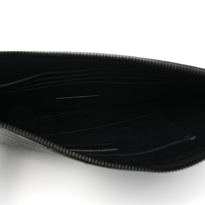 Saint Laurent Calfskin Crocodile Embossed Monogram iPad Case Black 5 of 6