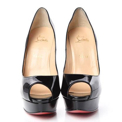 Christian Louboutin Patent Lady Peep 150 Pumps 41 Black 2 of 8