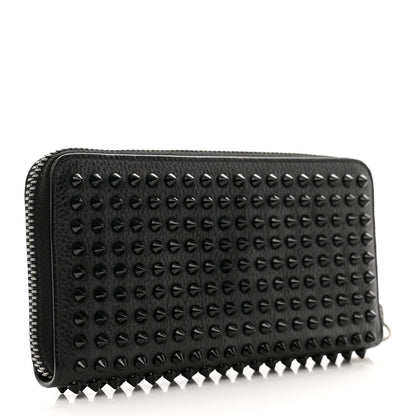 Christian Louboutin Calfskin Panettone Spiked Zip Around Wallet Black 3 of 7