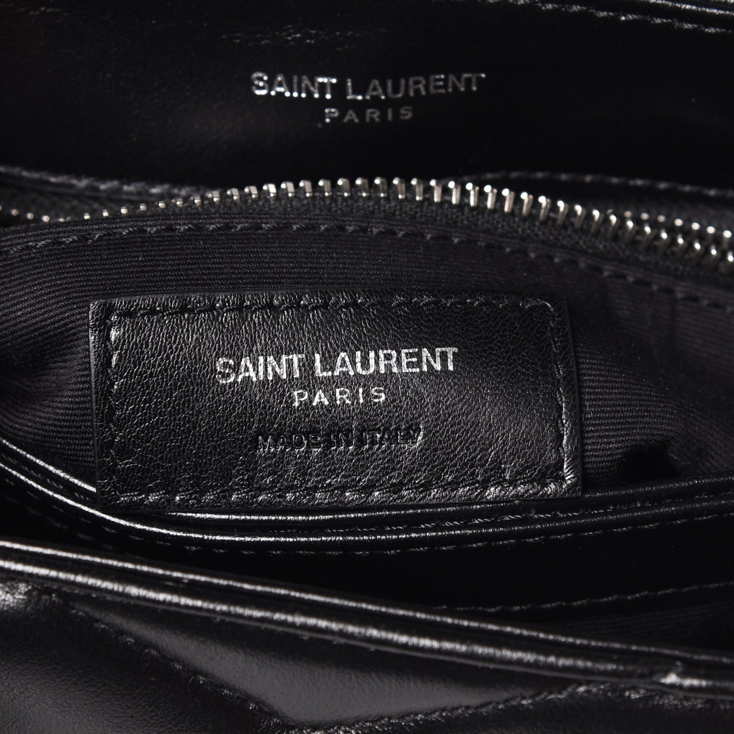 Calfskin Y Quilted Monogram Toy Loulou Crossbody Bag Black