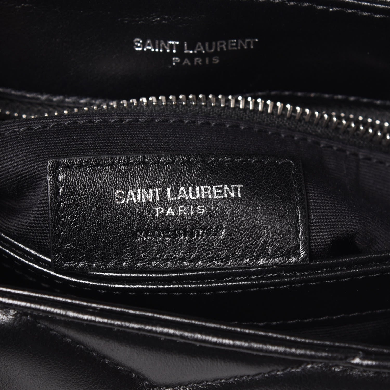 Saint Laurent Calfskin Y Quilted Monogram Toy Loulou Crossbody Bag Black 6 of 12
