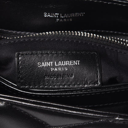 Saint Laurent Calfskin Y Quilted Monogram Toy Loulou Crossbody Bag Black 6 of 12