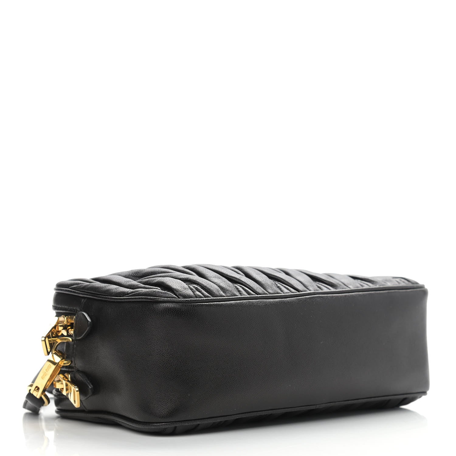Miu Miu Nappa Matelasse Double Zip Pochette Clutch Black 4 of 11