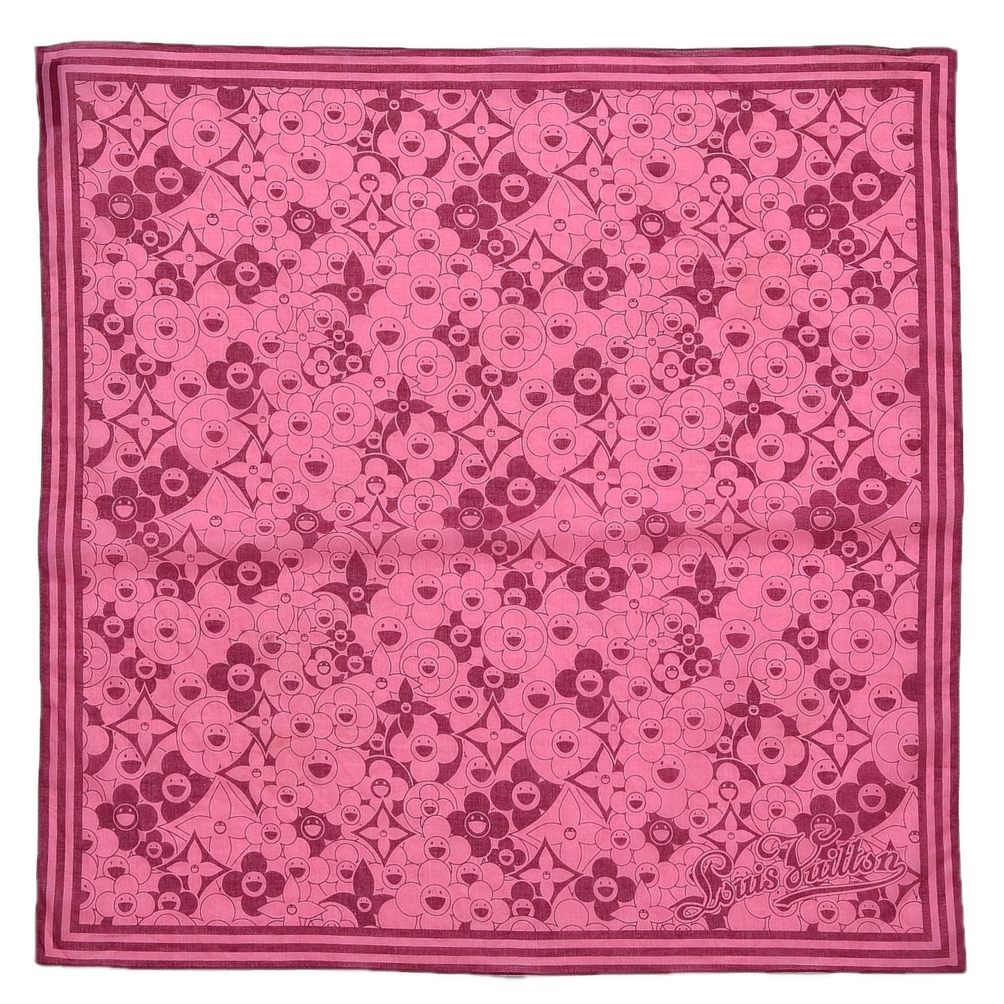 Cotton Takashi Murakami Cosmic Blossom Square Scarf Pink