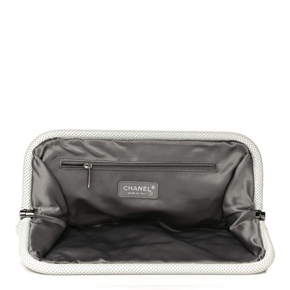 Chanel Lambskin Perforated Clutch White 5 of 10