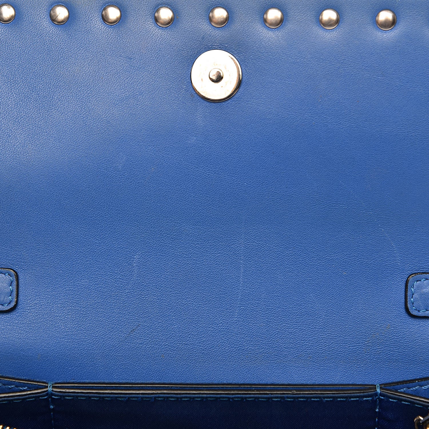 Valentino Garavani Vitello Rockstud Chain Flap Crossbody Bag Light Sapphire 7 of 12