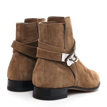 Hermes Suede Calfskin Neo Ankle Boots 35 Etoupe 4 of 9
