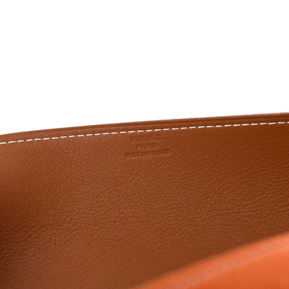 Hermes Taurillon Clemence Felt Bridge Mises et Relances Change Tray Orange Fauve 5 of 6