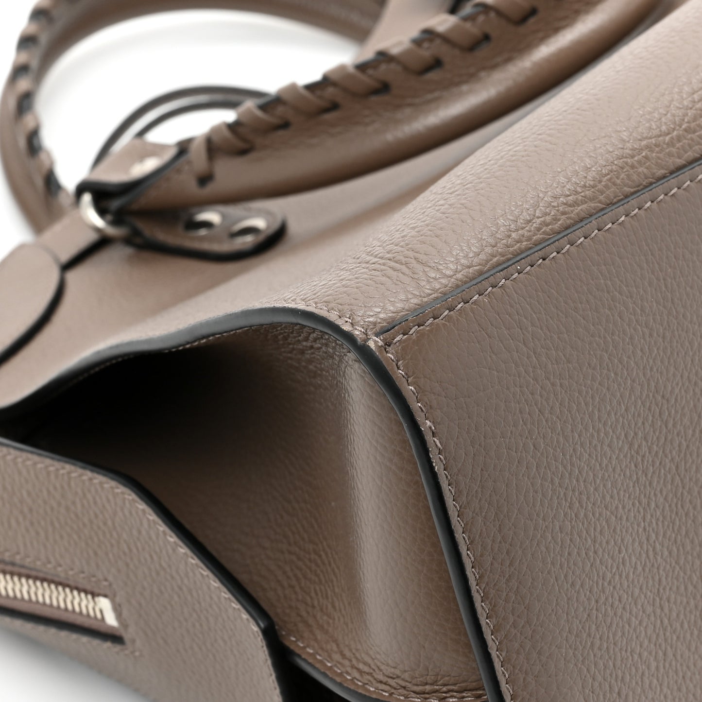 Grained Calfskin Silver Hardware Neo Classic City Mink Grey