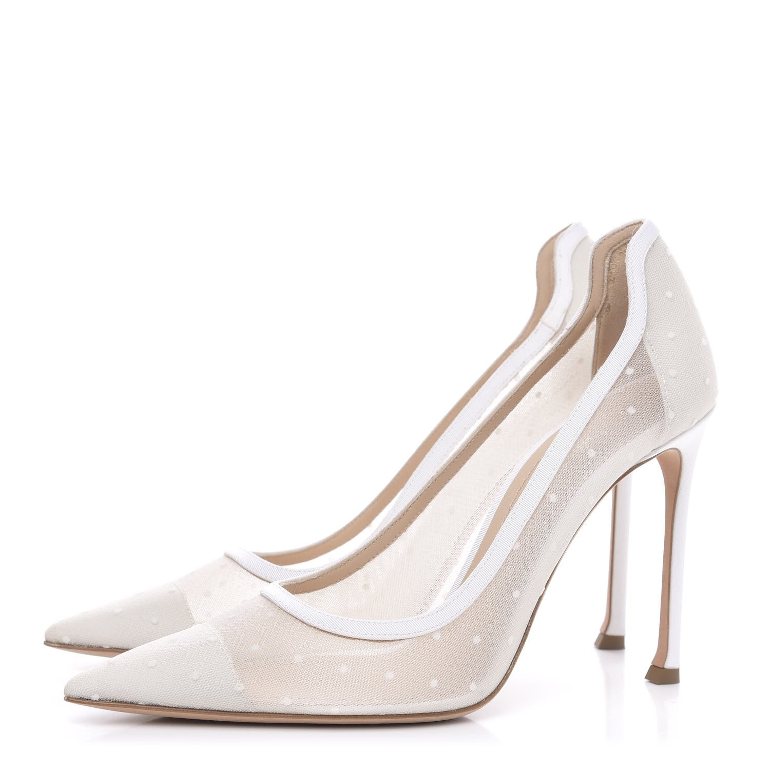 Christian Dior Mesh Plumetis Tulle D-Moi Pumps 39 White 3 of 8