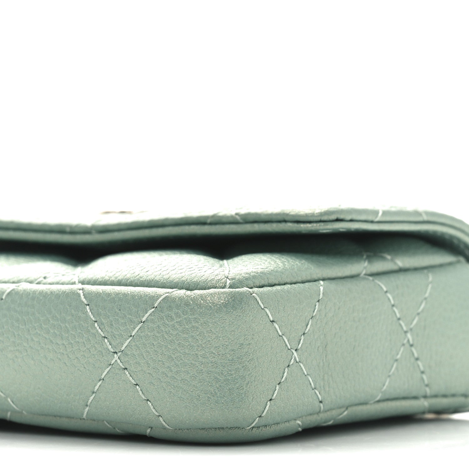 Chanel Iridescent Caviar Quilted Pearl On Top Coin Purse With Chain Light Green 9 of 9