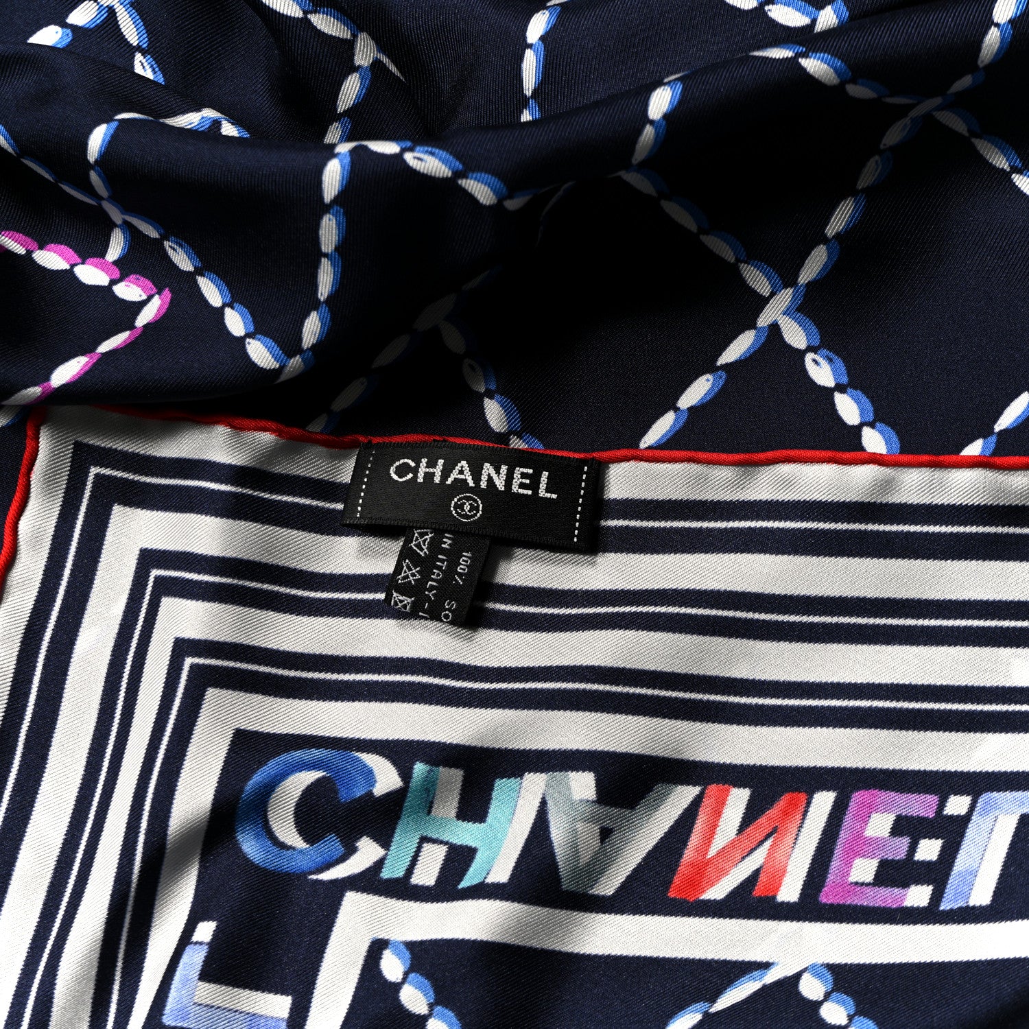 Chanel Silk CC Logo Square Scarf Multicolor 2 of 3