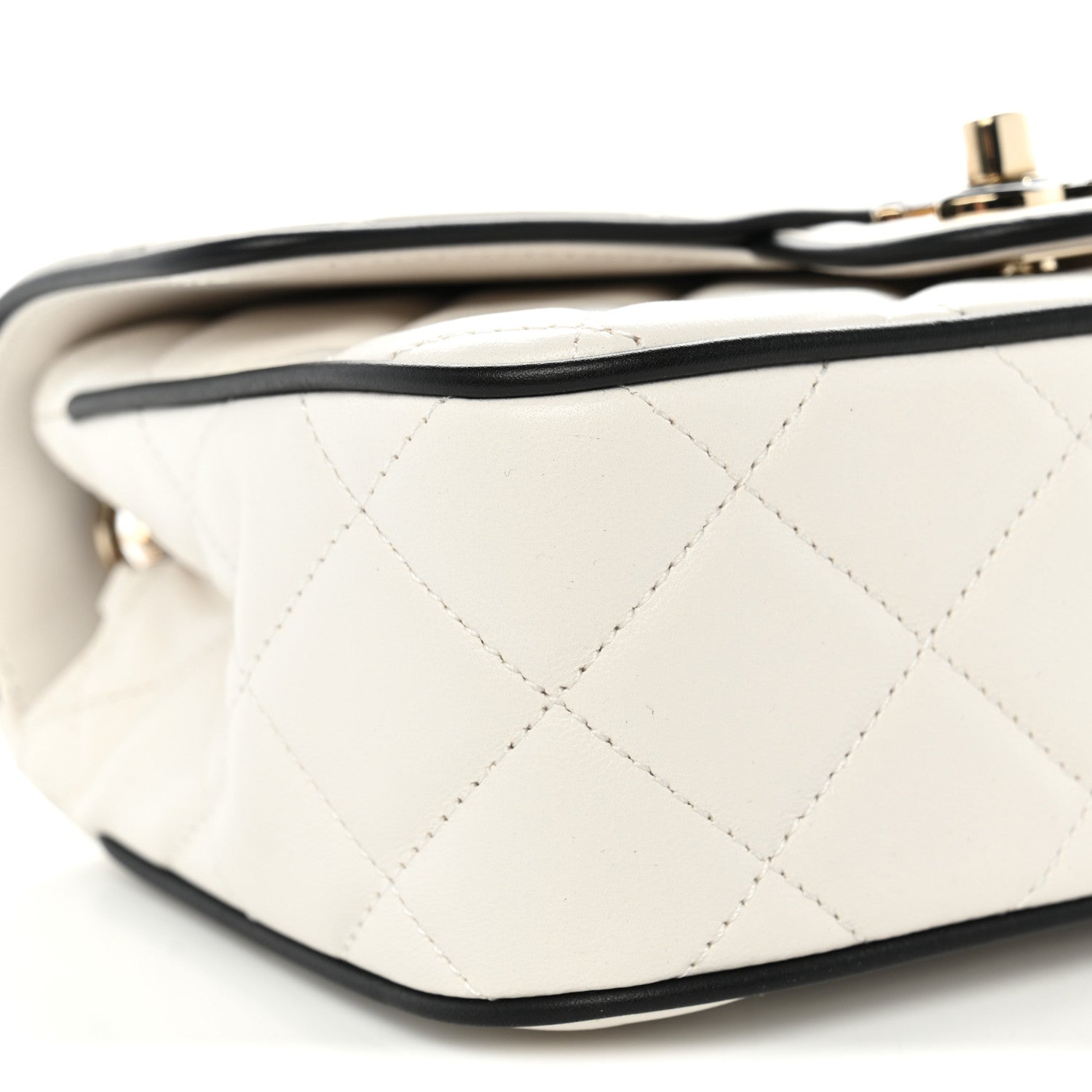 Chanel Lambskin Quilted Resin CC Mini Flap Bag White Black 9 of 10